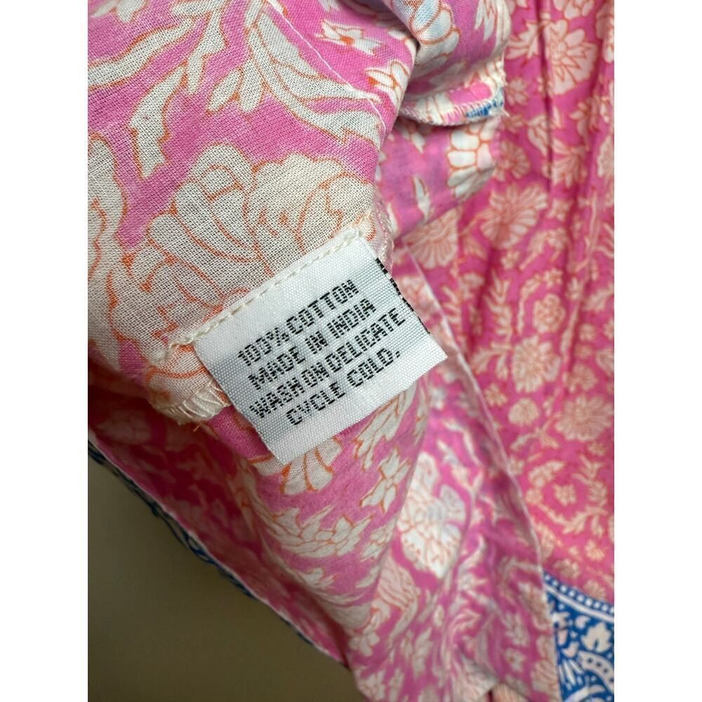 SZ Blockprints Eva Pink Pineapple Jaipur Dress NWT Sz. S - Picture 8 of 9